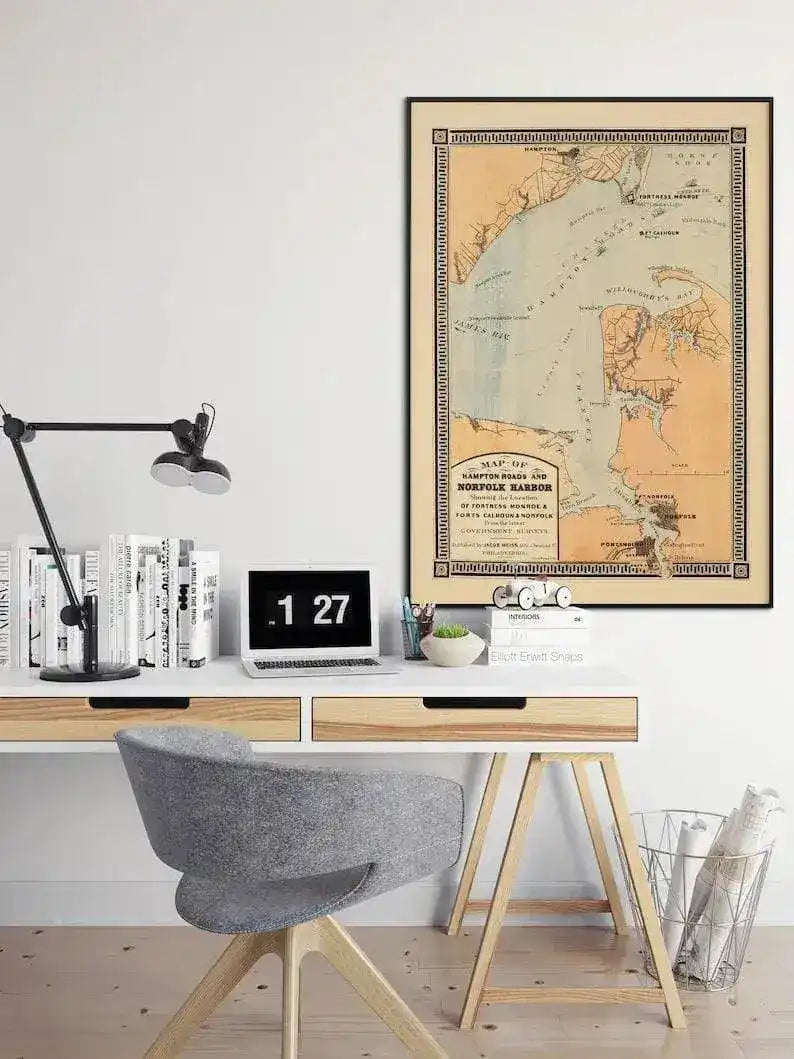 Hampton Roads Map Print| Art History