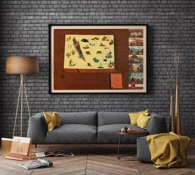 Historical Map of Colorado| 1938 Colorado Map Wall Print