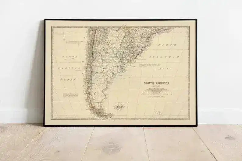 Composite Map of South America Southern 1861| Old Map Wall Decor