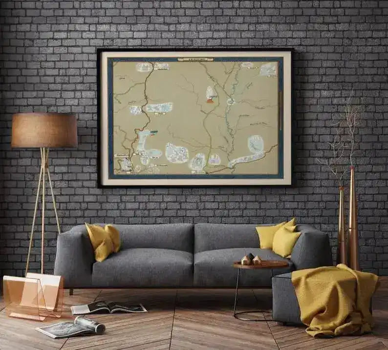 Jericho  Israel Map Poster Print Wall Art