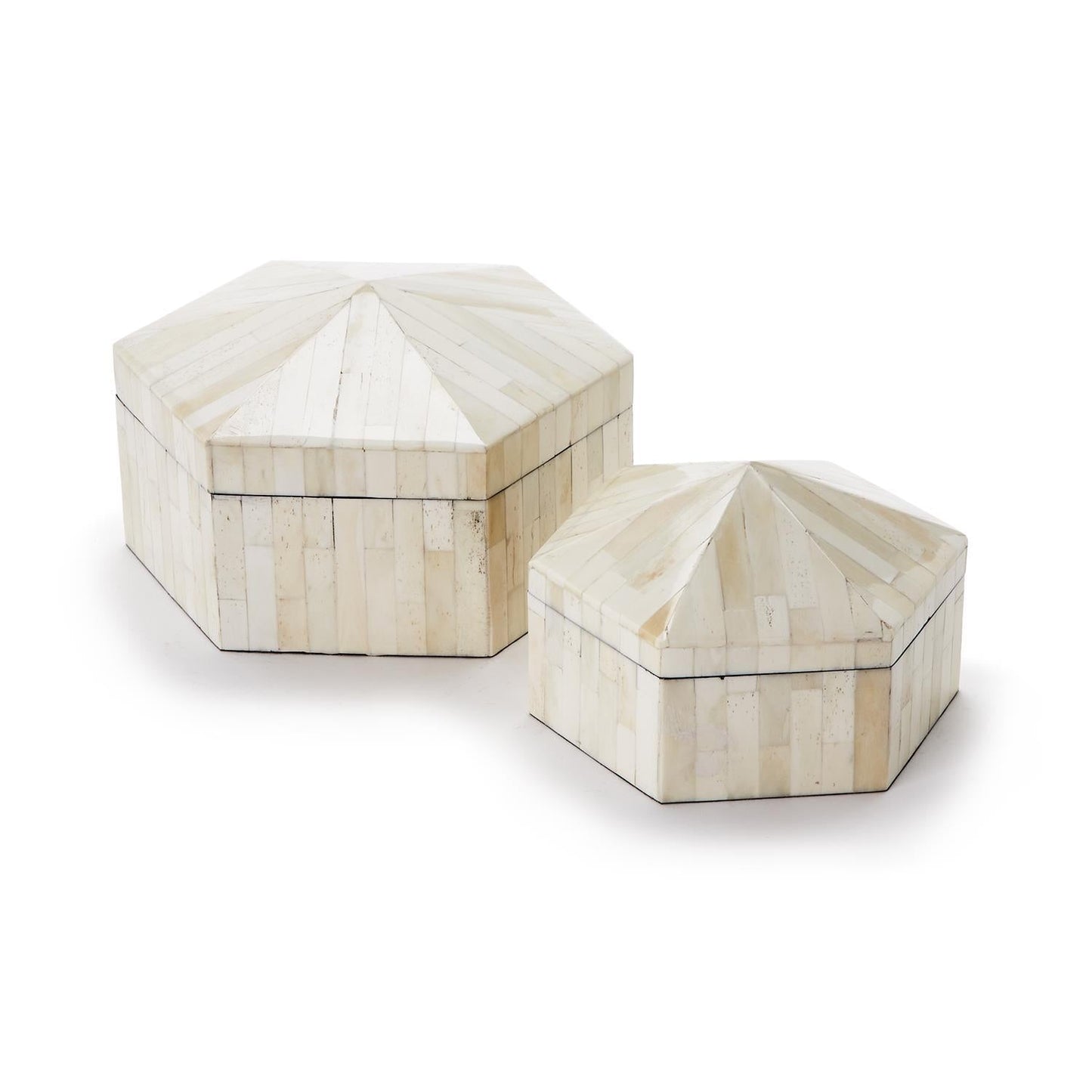 Hexagonal Bone Inlay Box