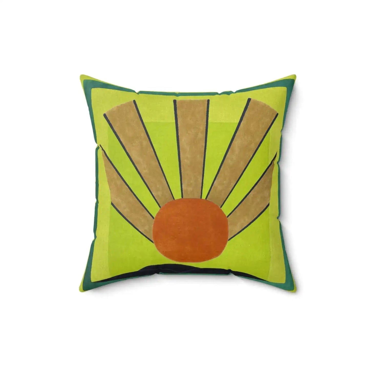 Maia Sunrise Art Deco Spun Polyester Square Pillow Maia Sunrise Art Deco Spun Polyester Square Pillow