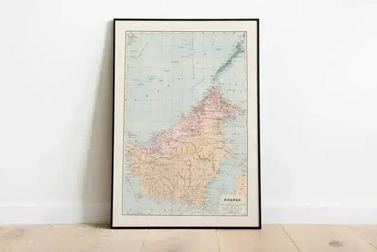 Map of Borneo 1904| Old Map Wall Decor| Vintage