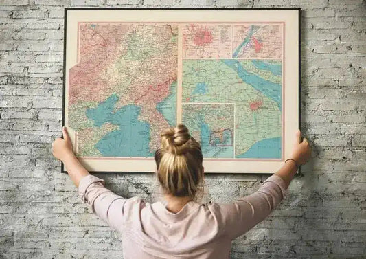 Map of China and Korea| Old Map Wall Decor