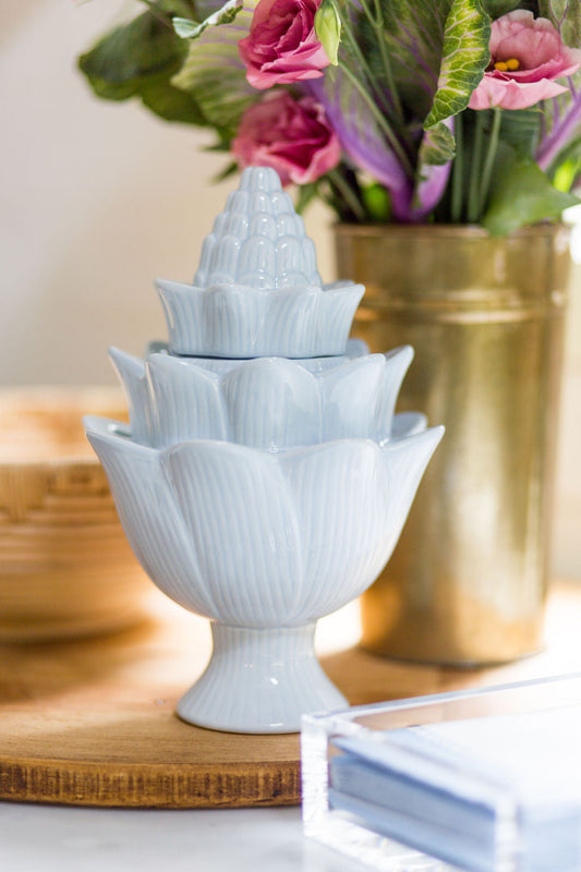 Light Blue Artichoke Tulipiere