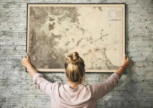 Nautical Chart of Boston Harbor 1775| Old Map Wall Decor