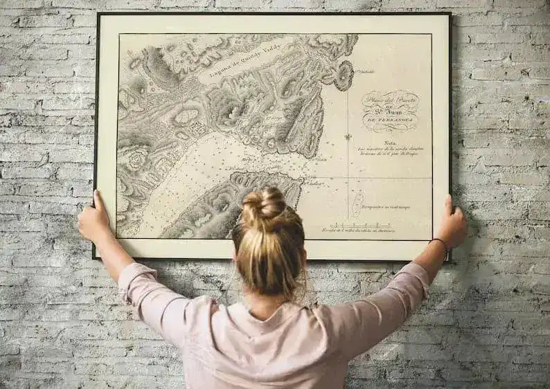 Nautical Chart of the Port of St John 1818| Old Map Wall Decor