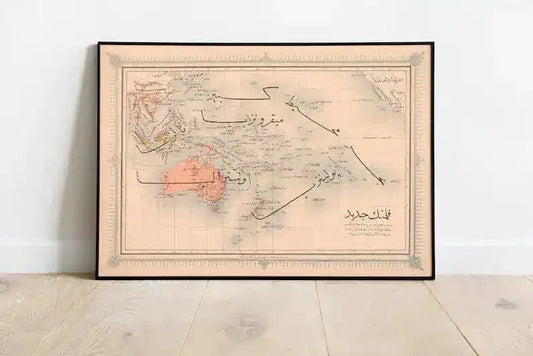 Ottoman Map of Australia 1868| Old Map Wall Decor