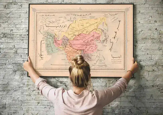 Ottoman Map of the Asia 1868 Old Map Wall Decor