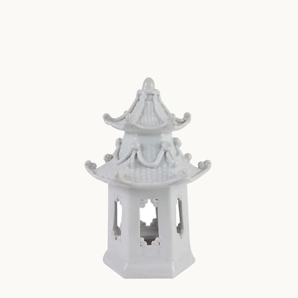 White Ceramic pagoda lantern