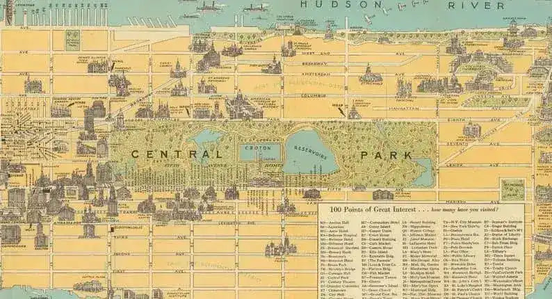 Panoramic Map of Mahattan| Pictorial Map of New York City