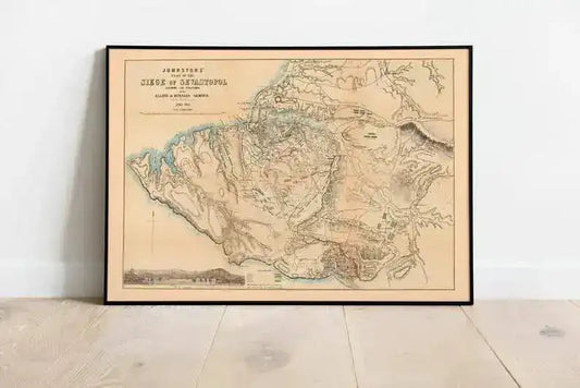 Plan of the Siege of Sevastopol 1855| Old Map Wall Decor