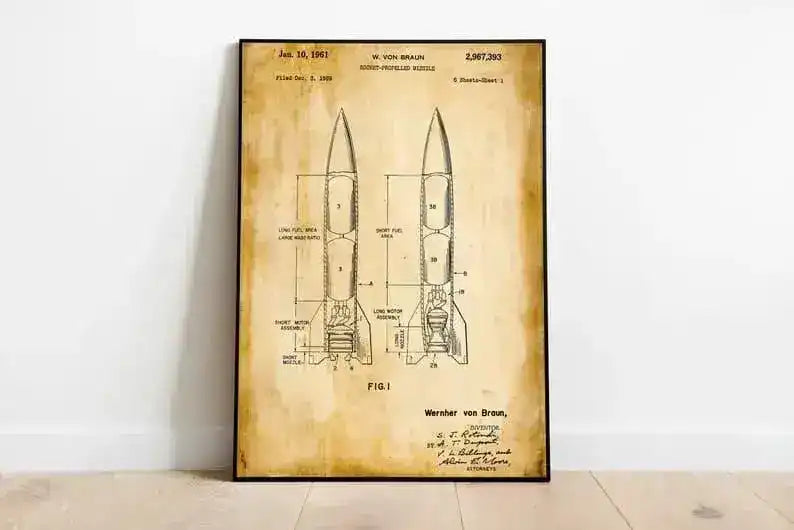 Rocket Patent Print| Framed Art Print