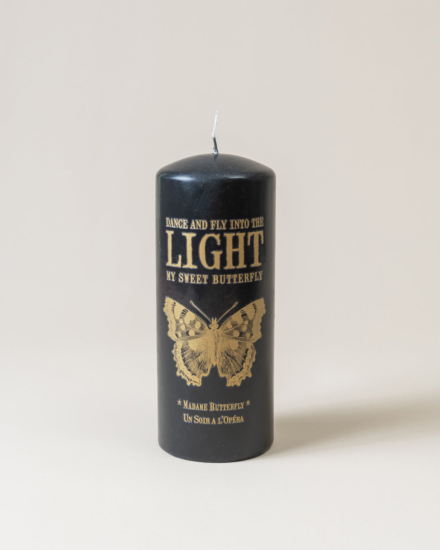 Butterfly Black Pillar Candle