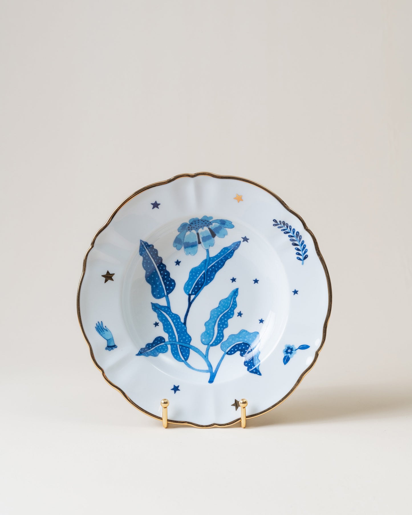 Deep Plate/Blue Flower D23cm