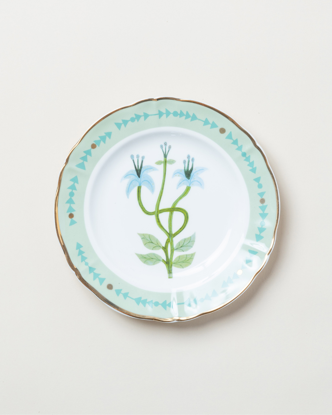 Dessert Plate/Flower Green D20.5cm