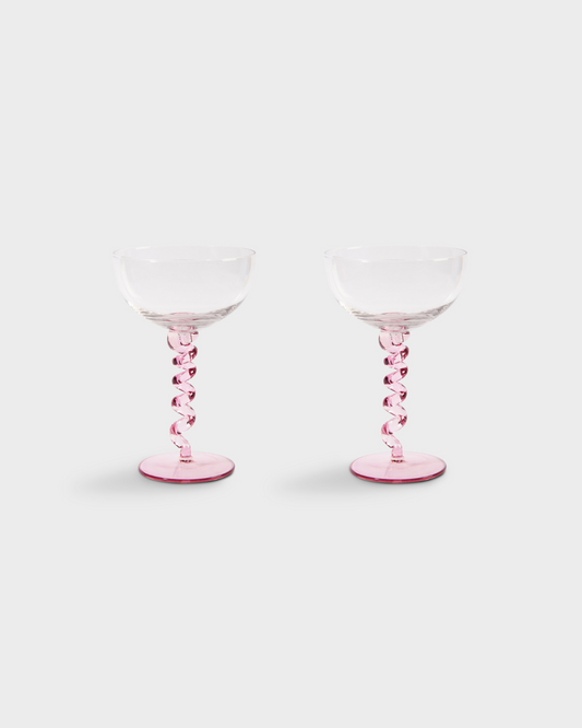 2 Set Pink Coupe Spiral