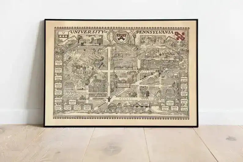 Pennsylvania University Map Print| Art History