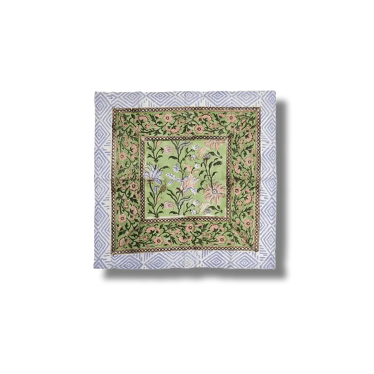Aditi Green Hand Block Print Cotton Napkins
