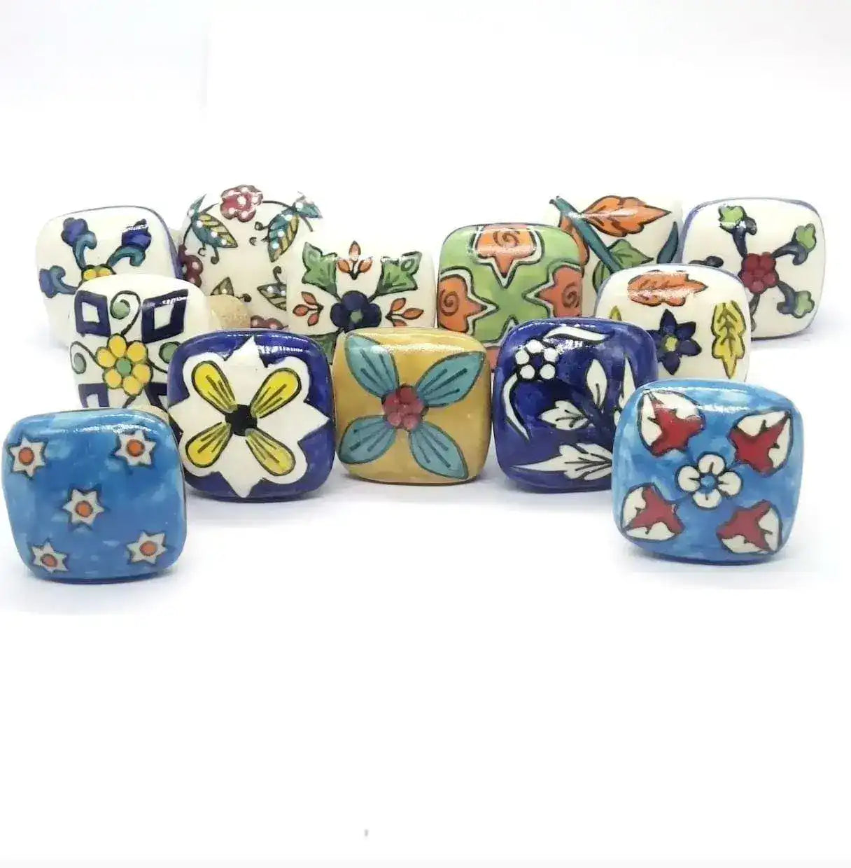 Assorted Square Ceramic Hand Painted Wine Bottle Stoppers