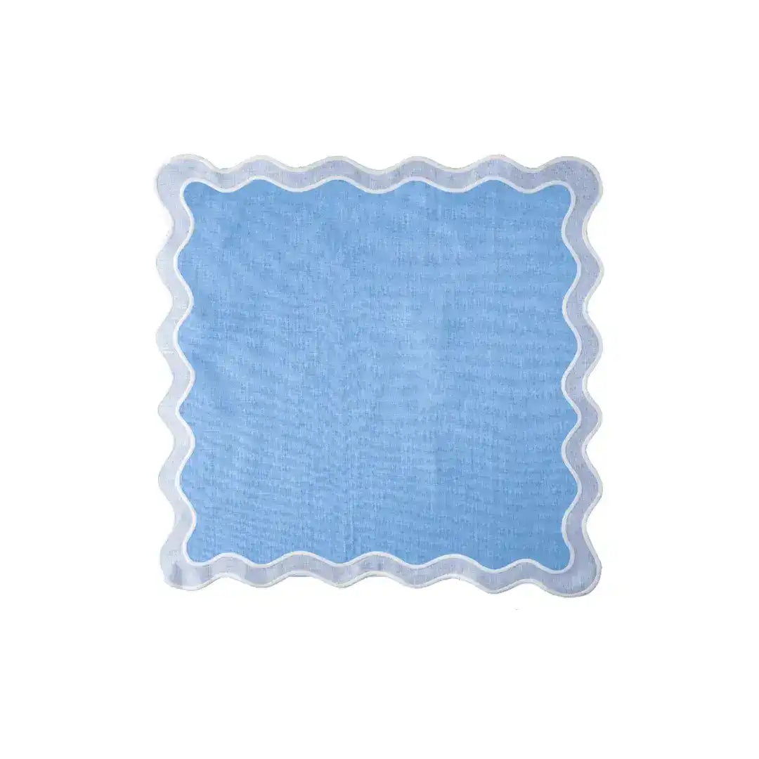 Blue Scallop 100% Linen Placemat Set of 4