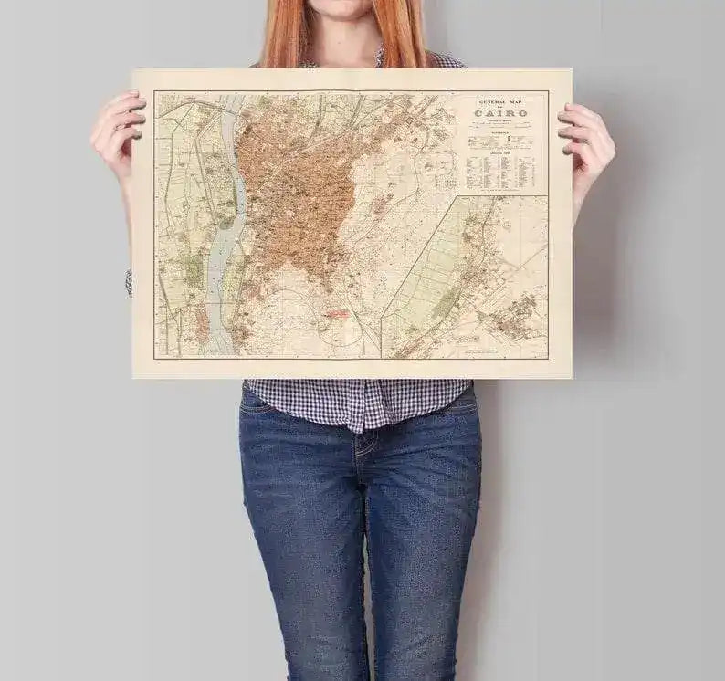 Cairo City Map Wall Print| Framed Map Wall Decor