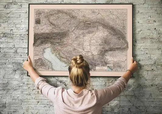 Composite Map of Austria-Hungary Empire 1892| Old Map Wall Decor