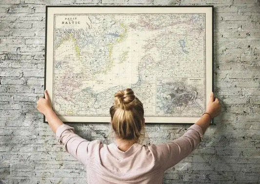 Composite Map of Basin of the Baltic 1861| Old Map Wall Decor