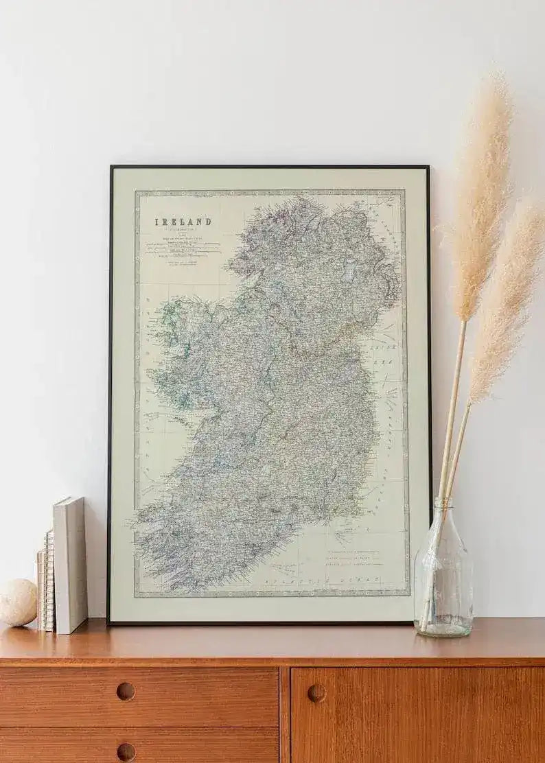Composite Map of Ireland 1861| Old Map Wall Decor