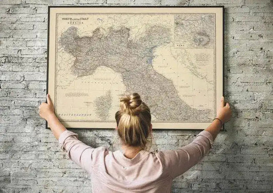 Composite Map of North and Central Italy and Corsica 1861| Map Wall Decor