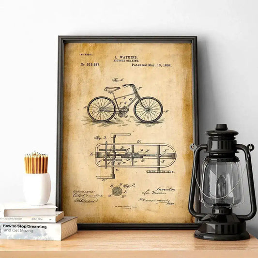 Cycler Gifts - Vintage Bicycle Patent Poster Print