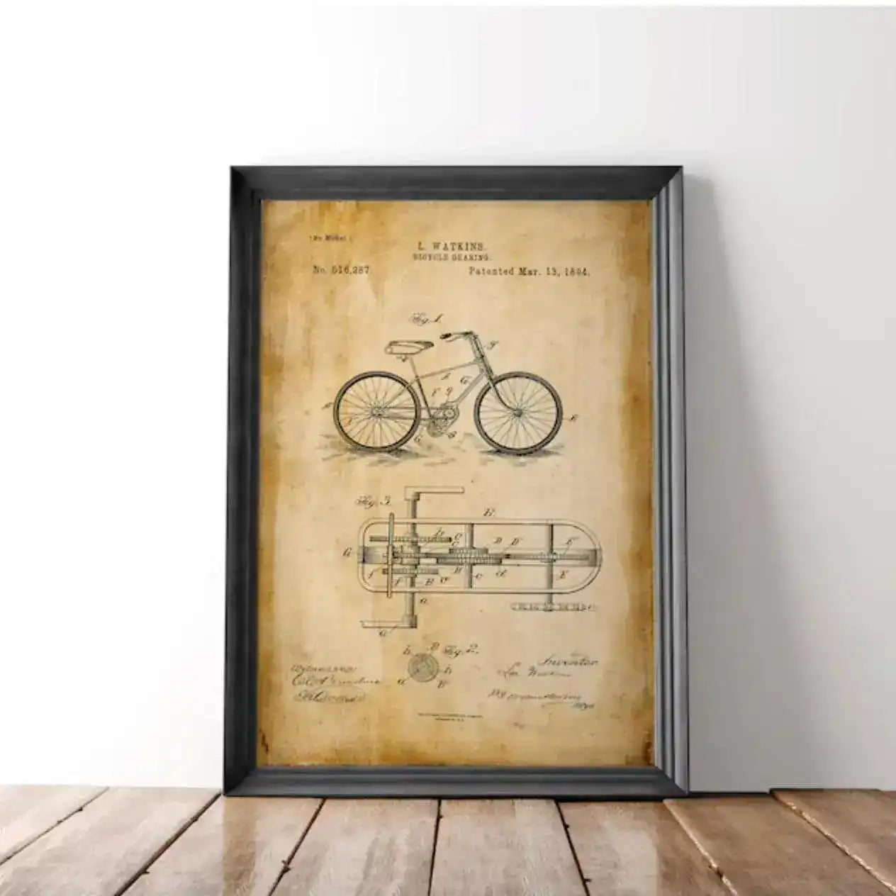 Cycler Gifts - Vintage Bicycle Patent Poster Print