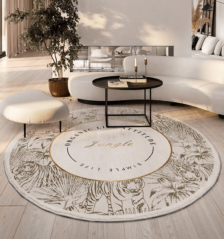 Nordic Round Floral Area rug