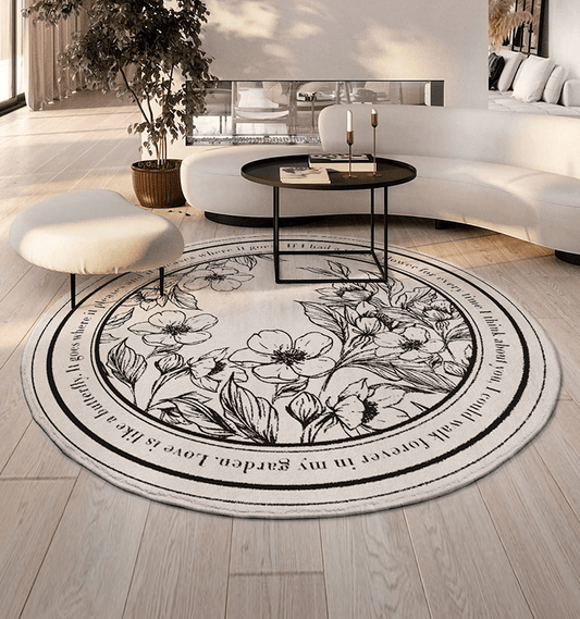 Nordic Round Garden Floral Area rug