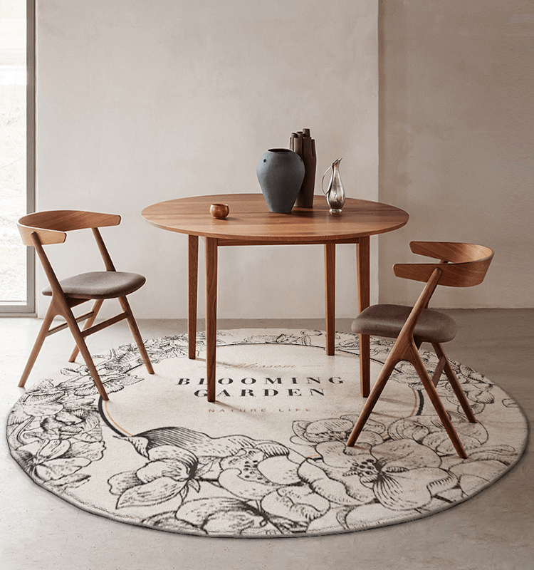 Round  Floral Area rug