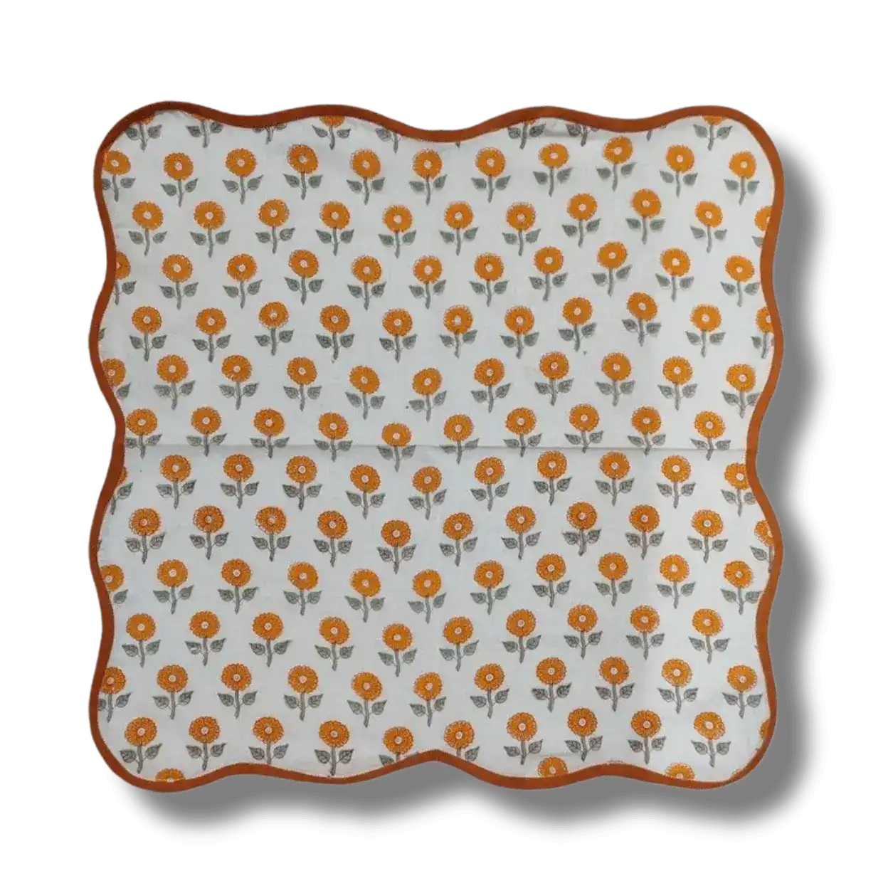 Daisy Block Printed Cotton Napkins