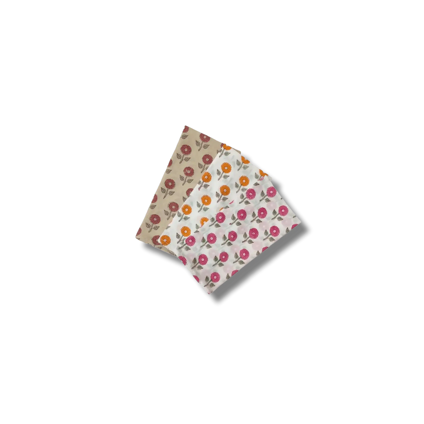 Daisy Block Printed Cotton Napkins