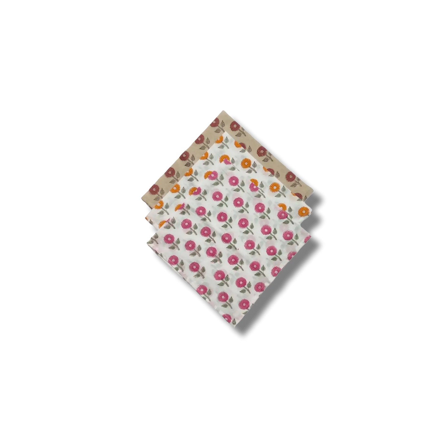 Daisy Block Printed Cotton Napkins