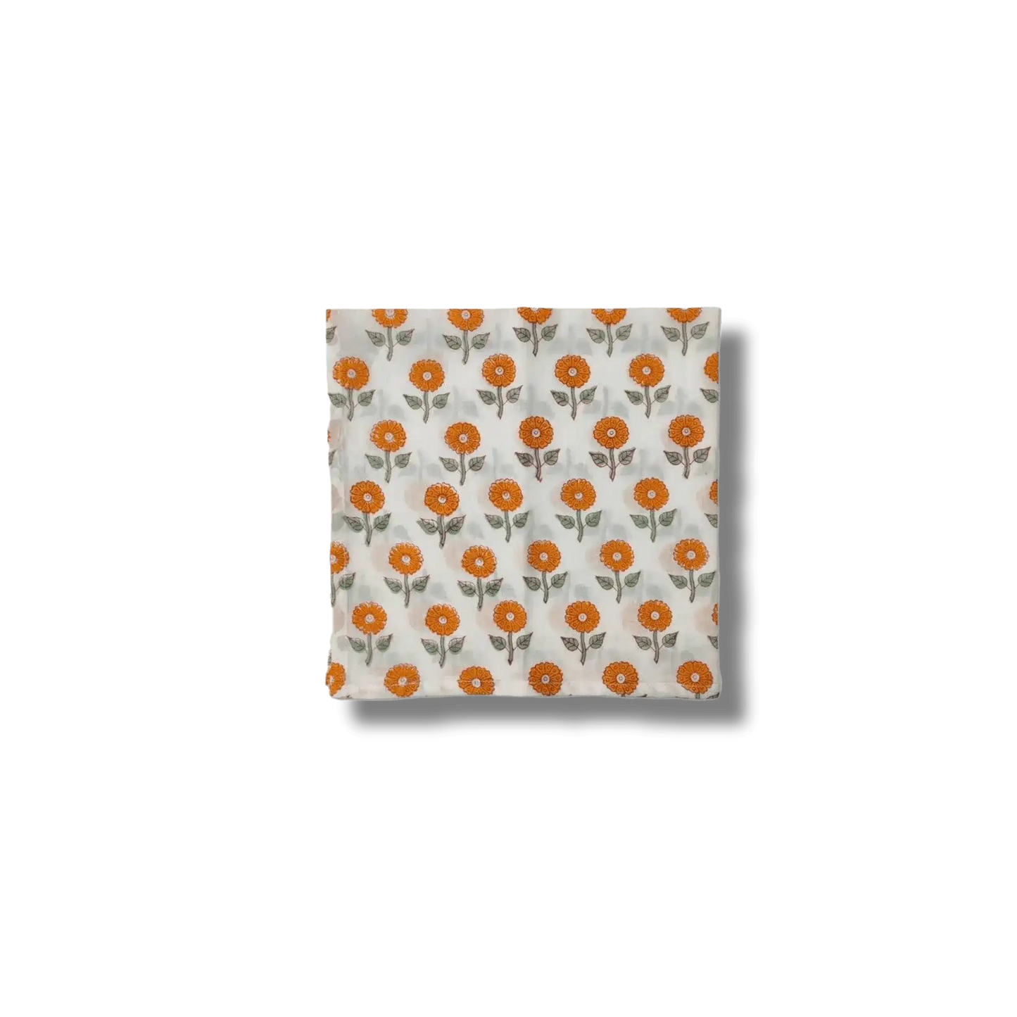 Daisy Block Printed Cotton Napkins