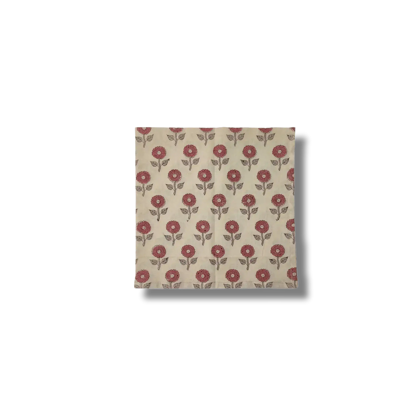 Daisy Block Printed Cotton Napkins