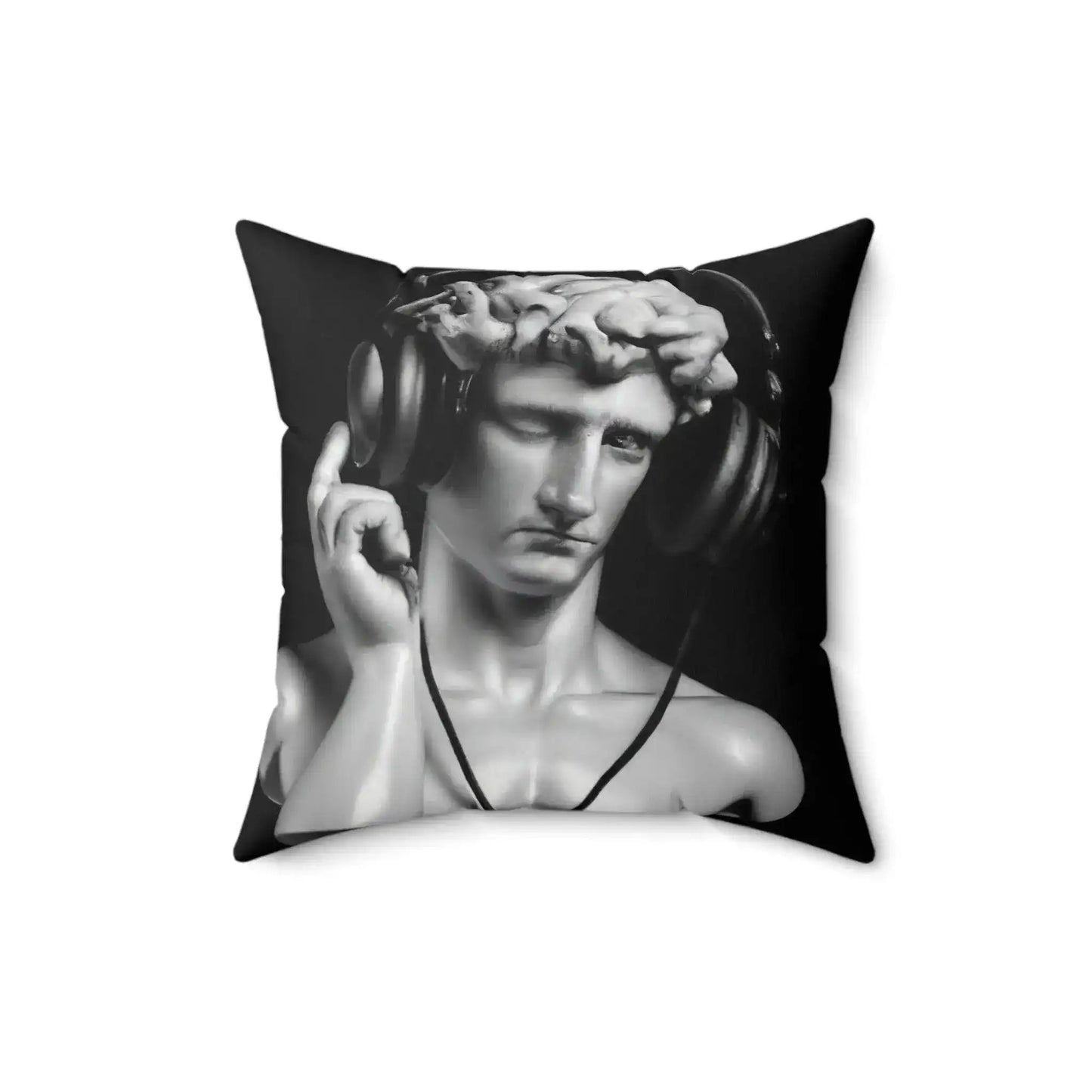 David with Headset Accent Square Throw Pillow - MAIA HOMES
