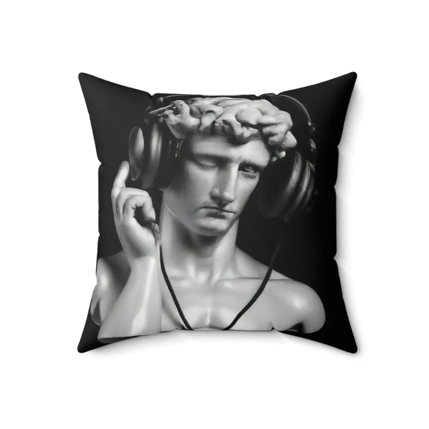 David with Headset Accent Square Throw Pillow - MAIA HOMES