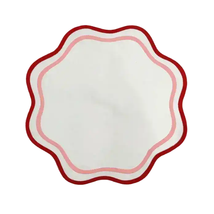 Double Scalloped Round Cotton Placemats - MAIA HOMES