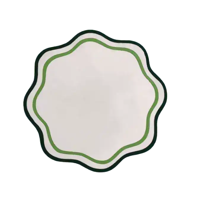 Double Scalloped Round Cotton Placemats - MAIA HOMES