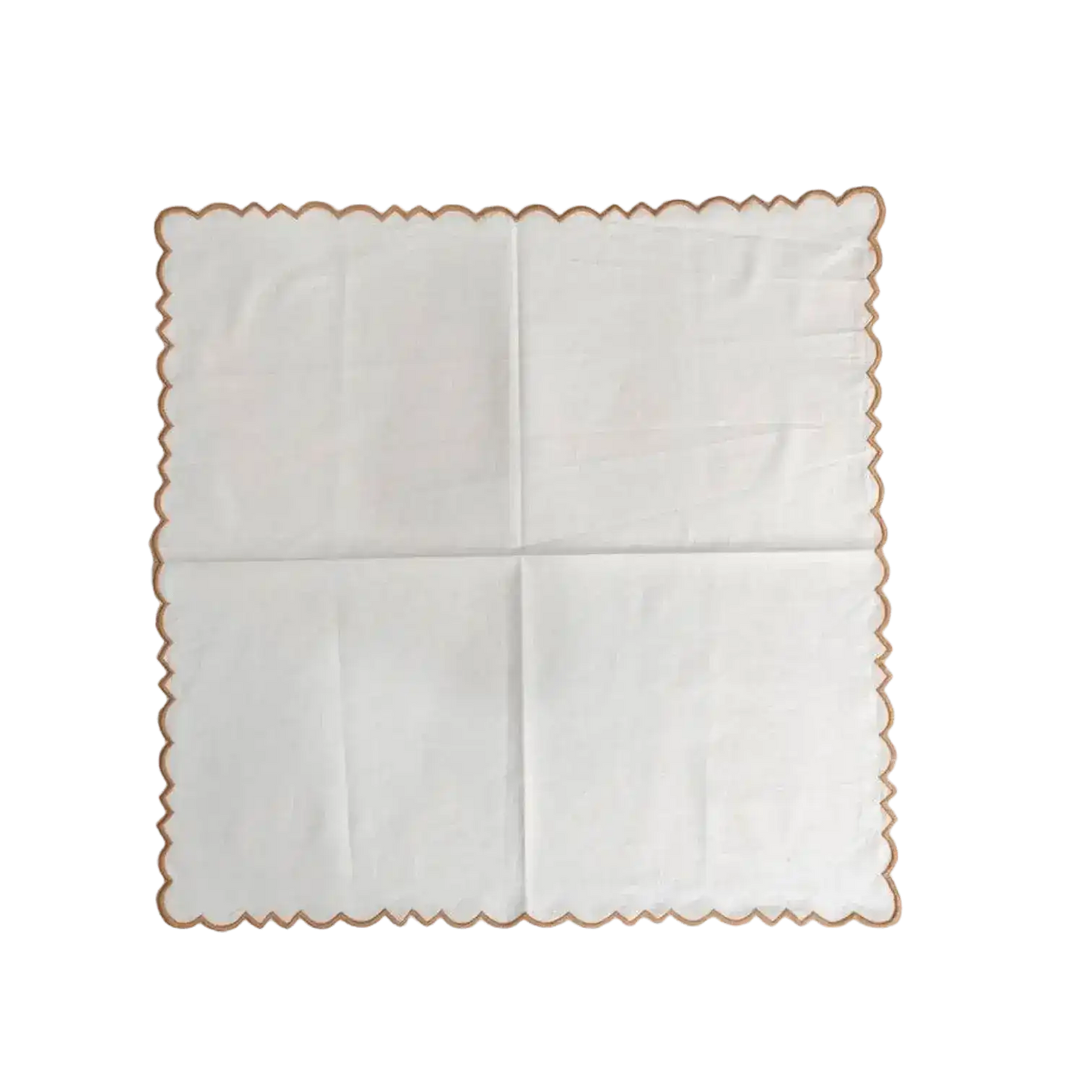 Embroidered Border White Cotton Napkins - MAIA HOMES