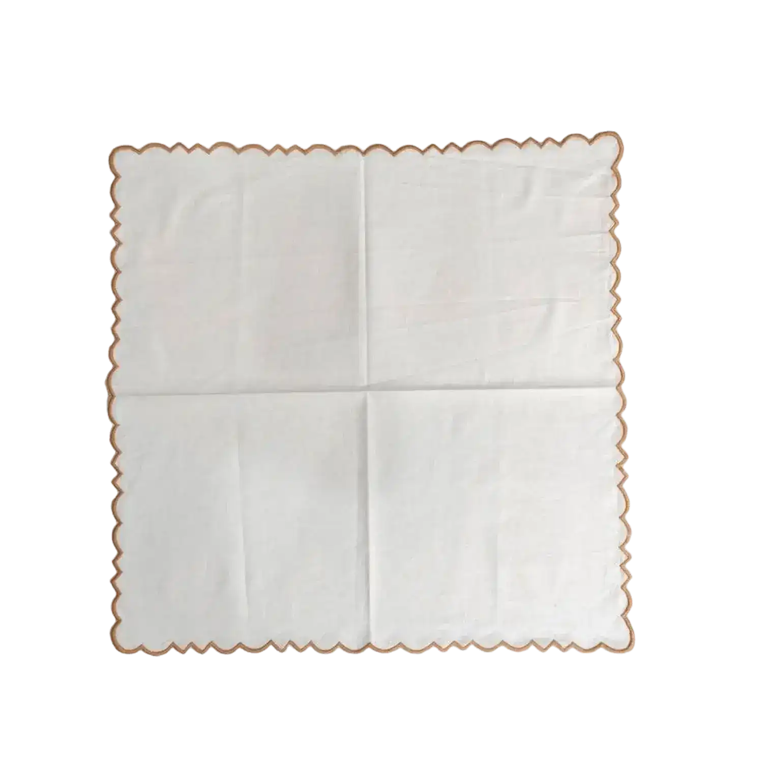 Embroidered Border White Cotton Napkins - MAIA HOMES