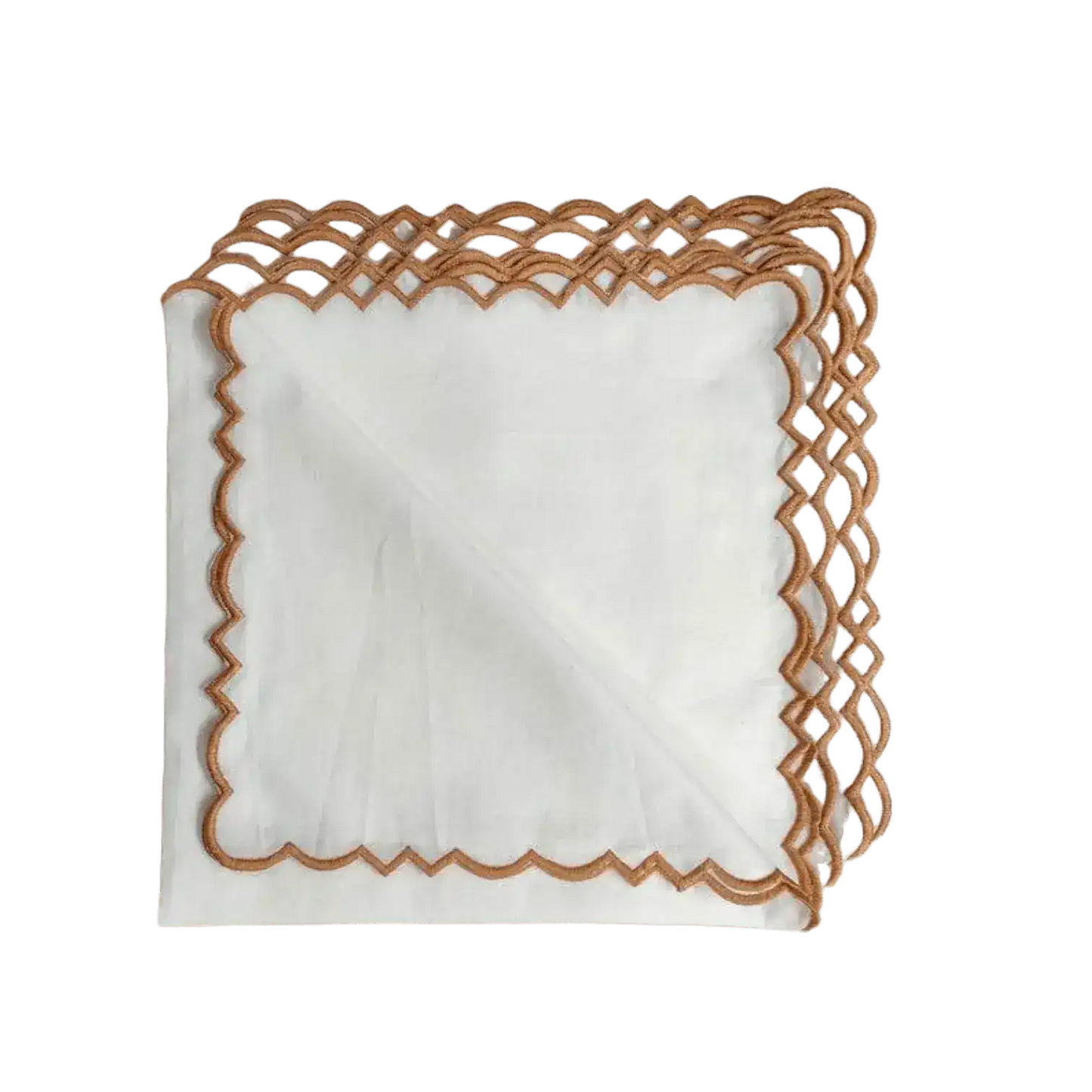 Embroidered Border White Cotton Napkins