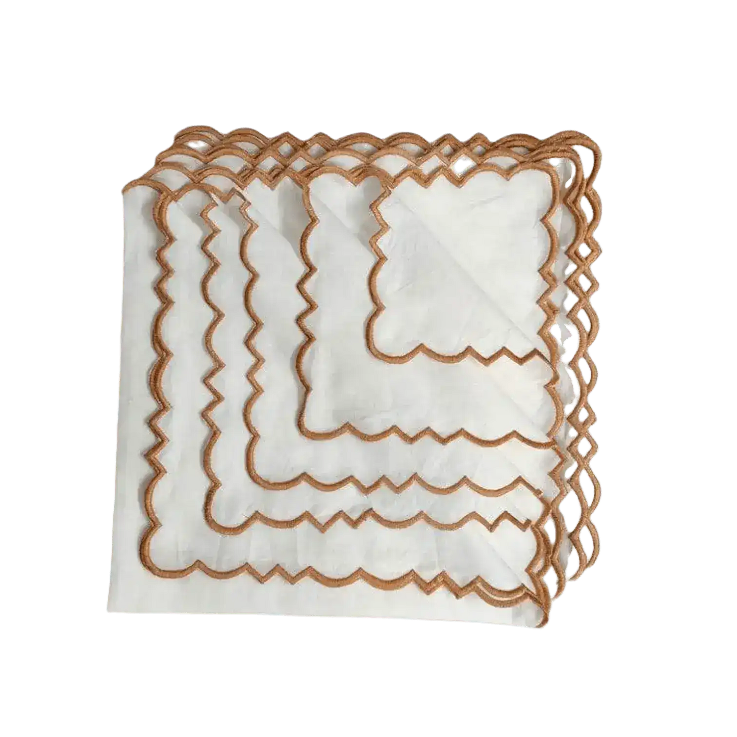 Embroidered Border White Cotton Napkins