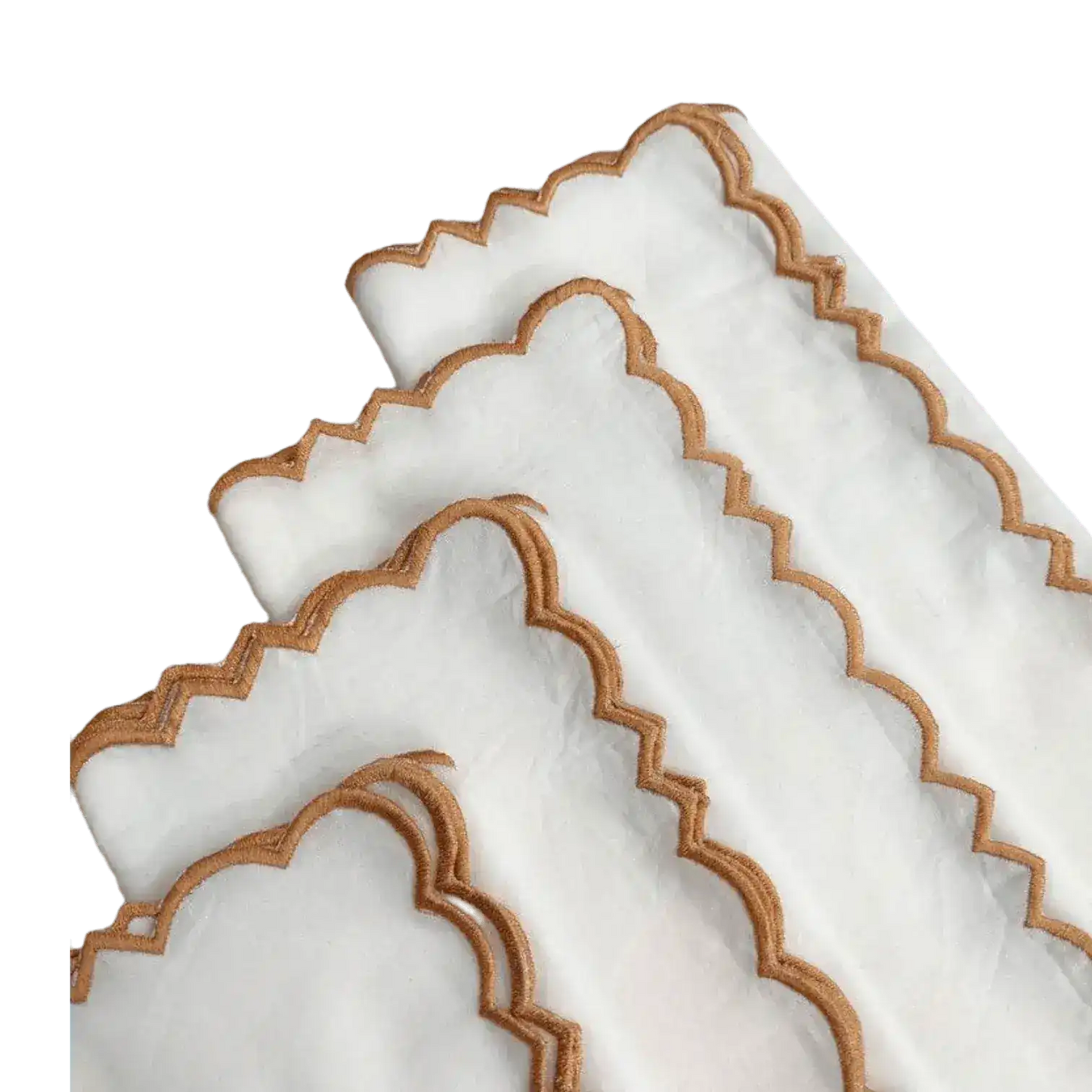 Embroidered Border White Cotton Napkins