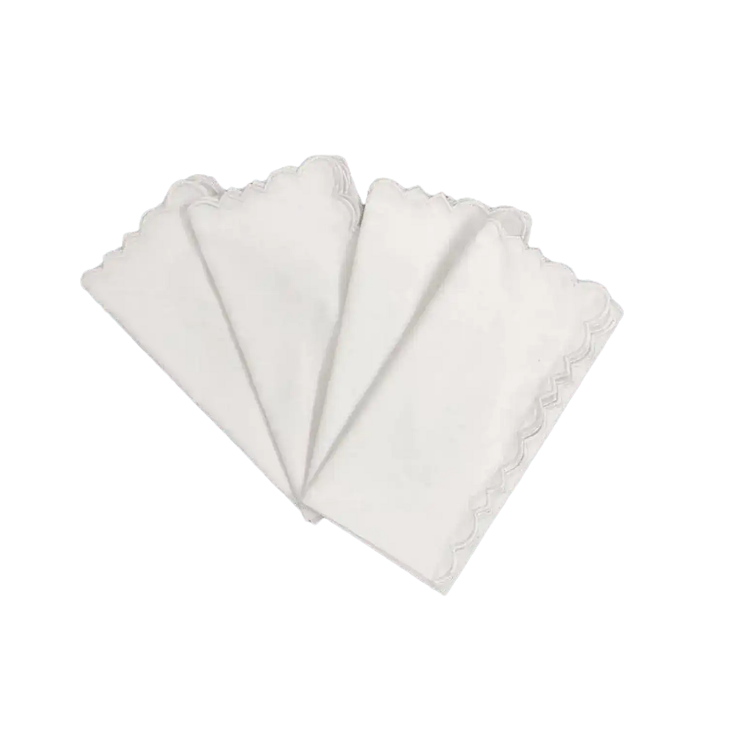 Embroidered Border White Cotton Napkins